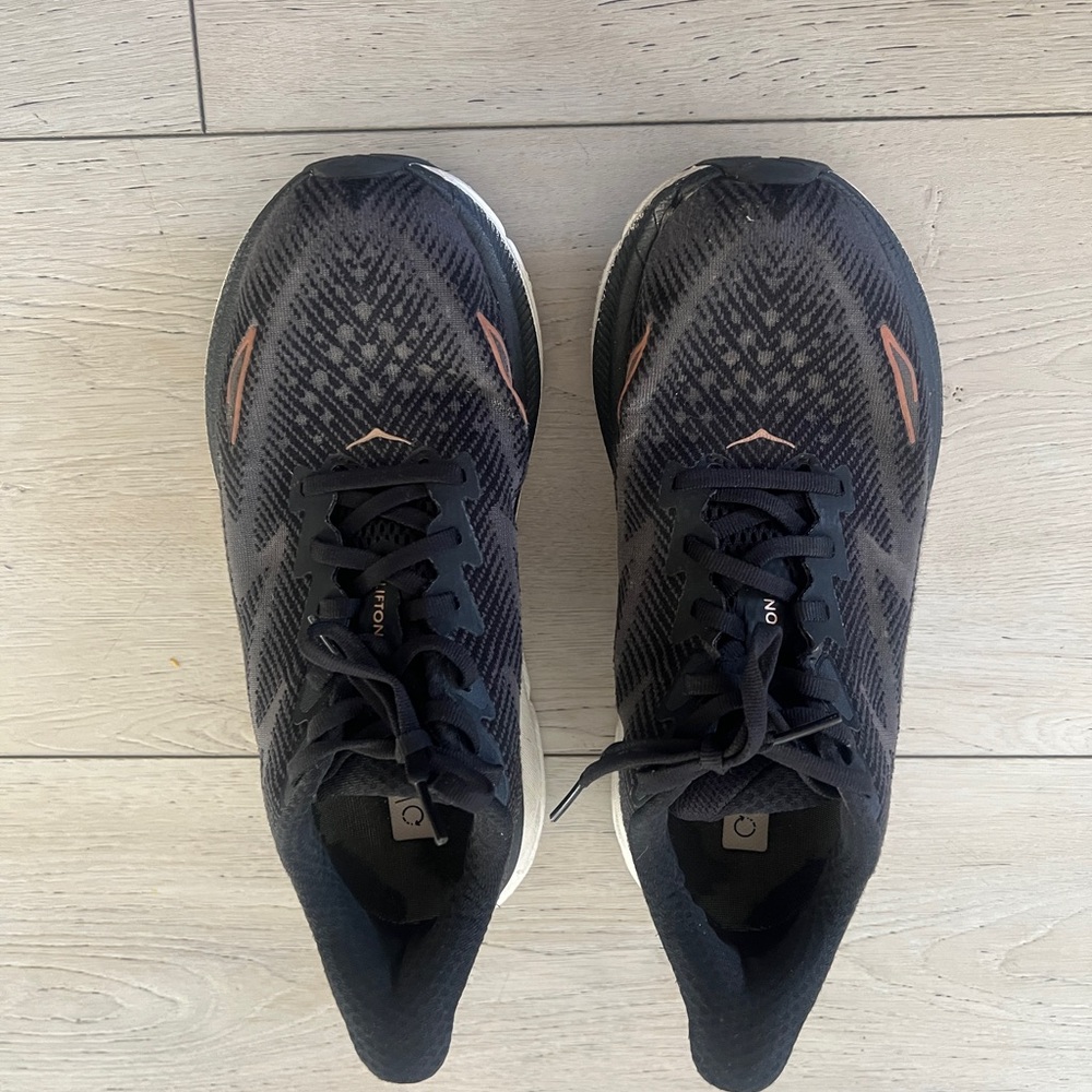 Hoka Black Athletic Shoes with Cushioned Sole